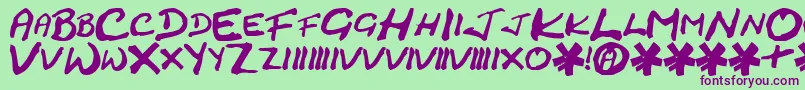 CRACJ    Font – Purple Fonts on Green Background