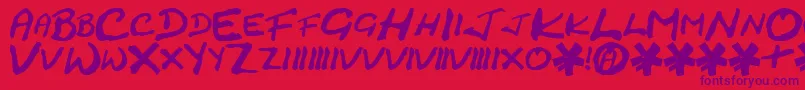 CRACJ    Font – Purple Fonts on Red Background