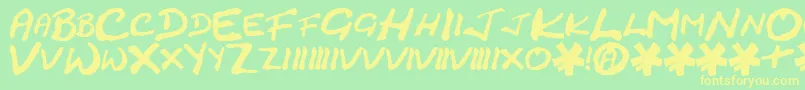 CRACJ    Font – Yellow Fonts on Green Background