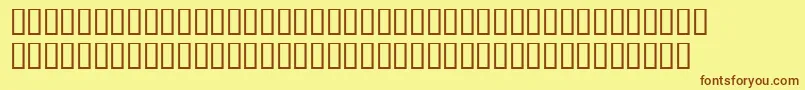 フォントcrackaddict – 茶色の文字が黄色の背景にあります。