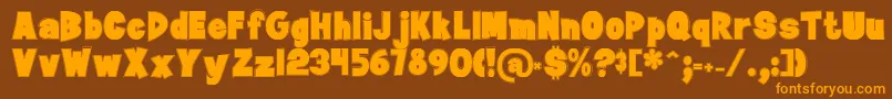 Lisätietoja JanbradyContour-fontista JanbradyContour-fontti – oranssit fontit ruskealla taustalla