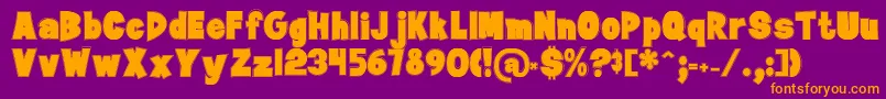JanbradyContour Font – Orange Fonts on Purple Background