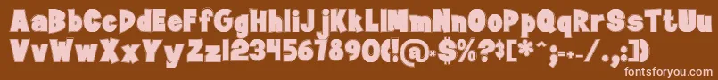 JanbradyContour Font – Pink Fonts on Brown Background