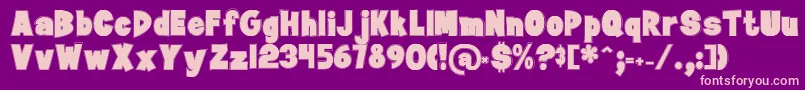 JanbradyContour Font – Pink Fonts on Purple Background