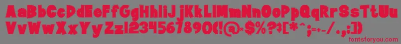 JanbradyContour Font – Red Fonts on Gray Background
