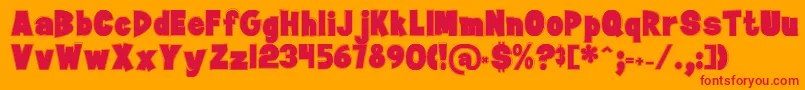 JanbradyContour Font – Red Fonts on Orange Background