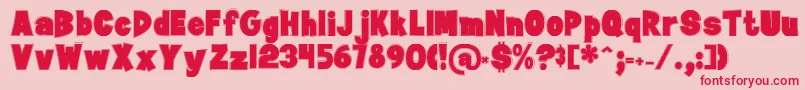 JanbradyContour Font – Red Fonts on Pink Background