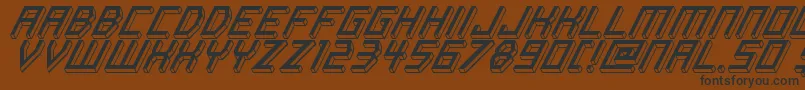 ItalicBricks-Schriftart – Schwarze Schriften auf braunem Hintergrund