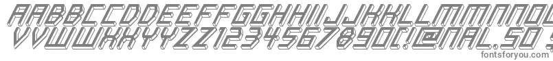 ItalicBricks-fontti – harmaat kirjasimet valkoisella taustalla