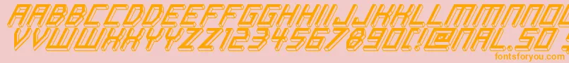 フォントItalicBricks – オレンジの文字がピンクの背景にあります。