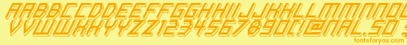 ItalicBricks Font – Orange Fonts on Yellow Background
