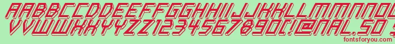 ItalicBricks Font – Red Fonts on Green Background