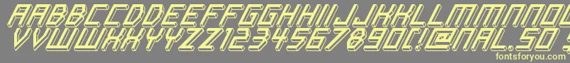ItalicBricks-Schriftart – Gelbe Schriften auf grauem Hintergrund