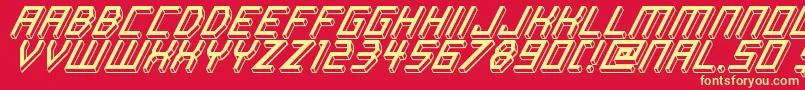 ItalicBricks Font – Yellow Fonts on Red Background