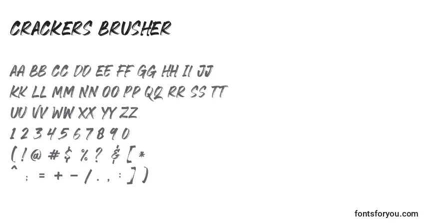 Schriftart CRACKERS BRUSHER – Alphabet, Zahlen, spezielle Symbole