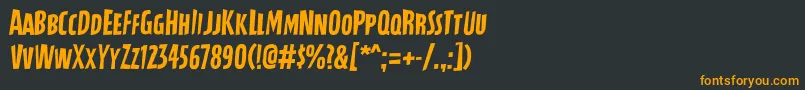 フォントCrackerState Regular – 黒い背景にオレンジの文字