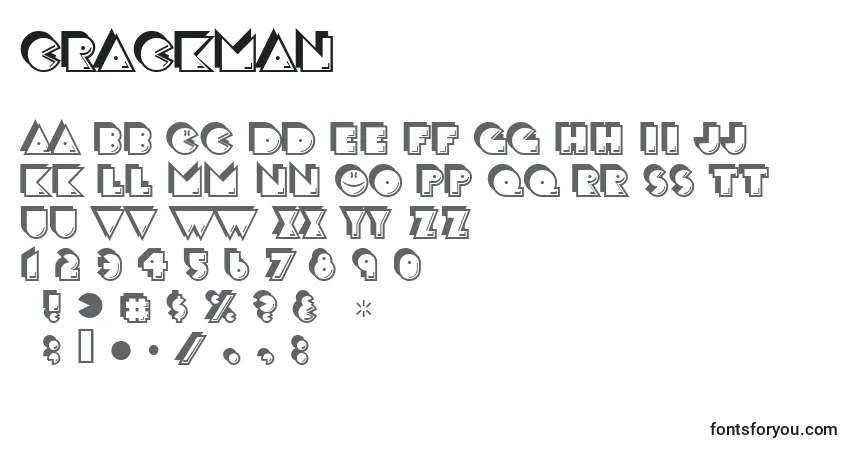Crackman (124102)フォント–アルファベット、数字、特殊文字