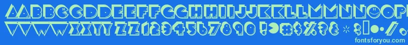 crackman Font – Green Fonts on Blue Background