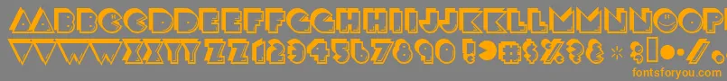 crackman-Schriftart – Orangefarbene Schriften auf grauem Hintergrund