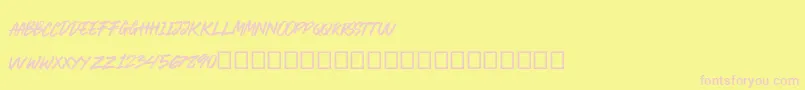 CRACKROCK Font – Pink Fonts on Yellow Background