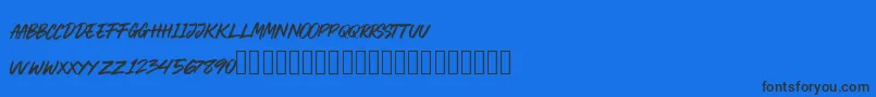 CRACKROCK-Schriftart – Schwarze Schriften auf blauem Hintergrund