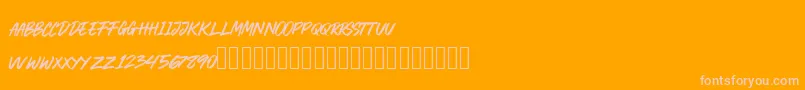 Więcej informacji o czcionce CRACKROCK Czcionka CRACKROCK – różowe czcionki na pomarańczowym tle