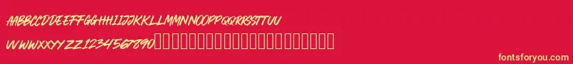 CRACKROCK Font – Yellow Fonts on Red Background