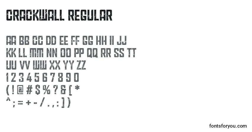 Шрифт CRACKWALL Regular – алфавит, цифры, специальные символы