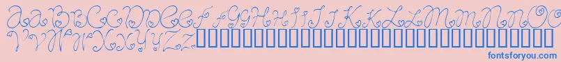 CRAFL   -Schriftart – Blaue Schriften auf rosa Hintergrund