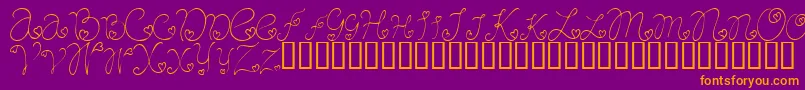 CRAFL   -Schriftart – Orangefarbene Schriften auf violettem Hintergrund