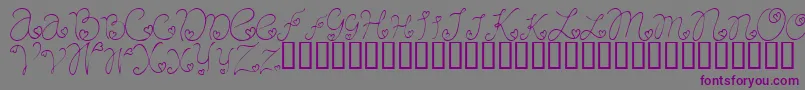 CRAFL   -fontti – violetit fontit harmaalla taustalla