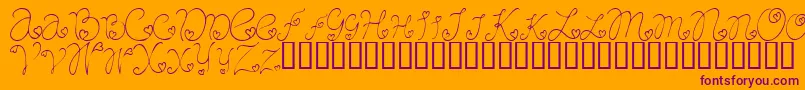 CRAFL   -Schriftart – Violette Schriften auf orangefarbenem Hintergrund