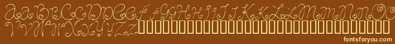 CRAFL   -fontti – keltaiset fontit ruskealla taustalla