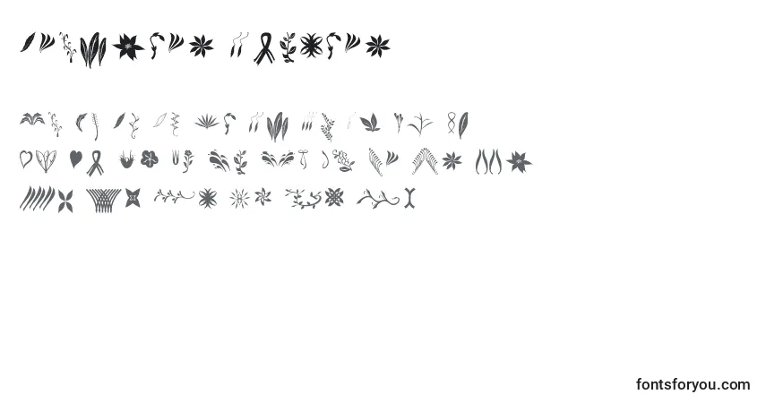 Шрифт Crafters Flowers – алфавит, цифры, специальные символы