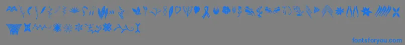 Crafters Flowers-Schriftart – Blaue Schriften auf grauem Hintergrund