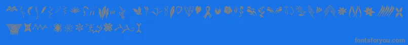 Crafters Flowers-Schriftart – Graue Schriften auf blauem Hintergrund