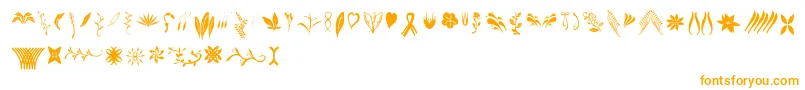 Crafters Flowers Font – Orange Fonts on White Background