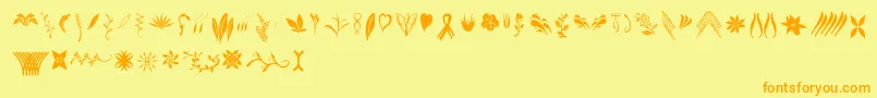 Crafters Flowers Font – Orange Fonts on Yellow Background