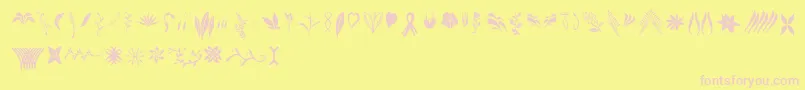 Crafters Flowers Font – Pink Fonts on Yellow Background