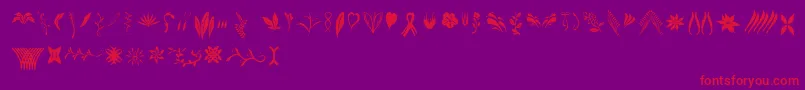 Crafters Flowers Font – Red Fonts on Purple Background