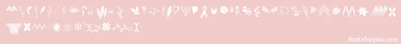 Crafters Flowers-Schriftart – Weiße Schriften auf rosa Hintergrund