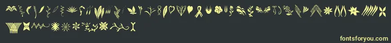 Crafters Flowers Font – Yellow Fonts on Black Background
