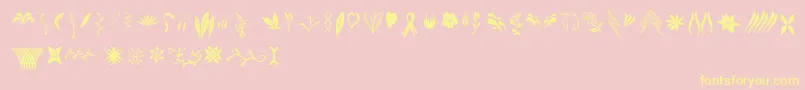 Crafters Flowers Font – Yellow Fonts on Pink Background