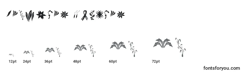 Crafters Flowers Font Sizes