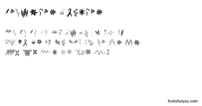 Czcionka Crafters Flowers (124108) – alfabet, cyfry, specjalne znaki