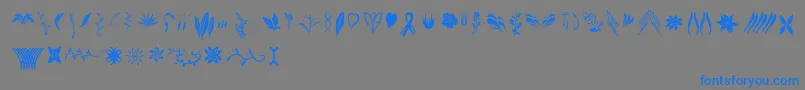 Crafters Flowers Font – Blue Fonts on Gray Background