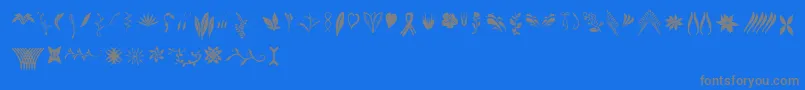 Crafters Flowers Font – Gray Fonts on Blue Background