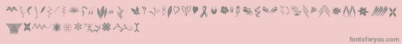 Crafters Flowers Font – Gray Fonts on Pink Background