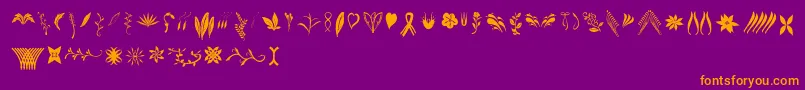 Crafters Flowers Font – Orange Fonts on Purple Background