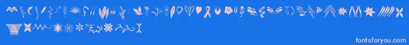 Crafters Flowers Font – Pink Fonts on Blue Background
